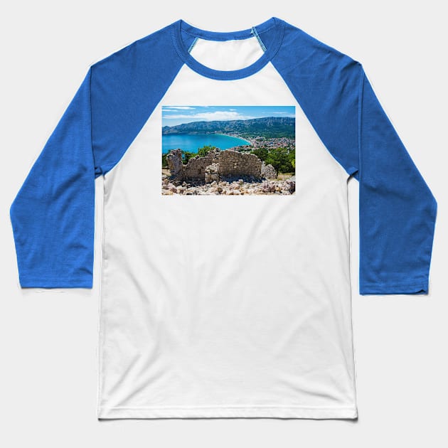 Baska Citadel Ruins, Krk Island, Croatia Baseball T-Shirt by jojobob